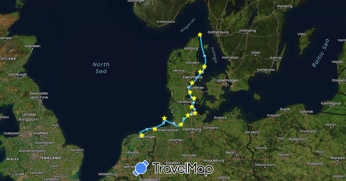 TravelMap itinerary: boat in Netherlands (Europe)