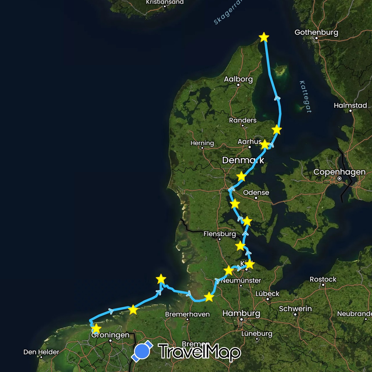 TravelMap itinerary: boat in Netherlands (Europe)